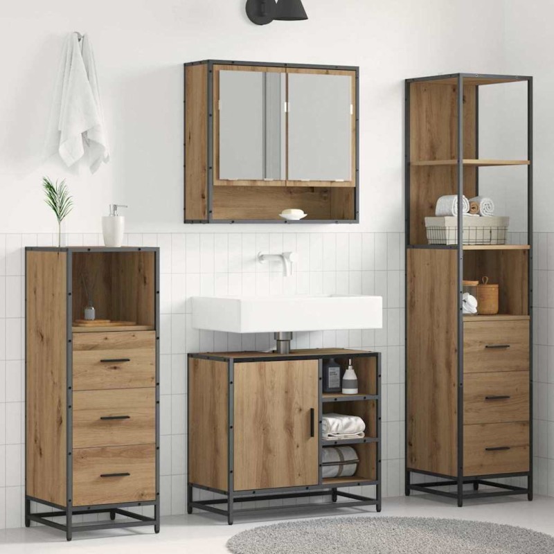 vidaXL Σετ Επίπλων Μπάνιου 4 τμχ. Artisan Oak 65 x 33 x 60 εκ