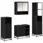 vidaXL Σετ Επίπλων Μπάνιου 4 τμχ. Μαύρη Οξυά 65 x 33 x 60 εκ
