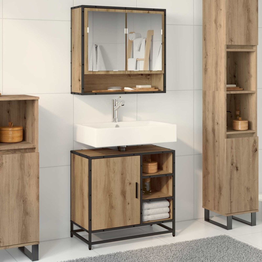 vidaXL Σετ Επίπλων Μπάνιου 2 τεμ. Artisan Oak Επεξεργασμένο Ξύλο