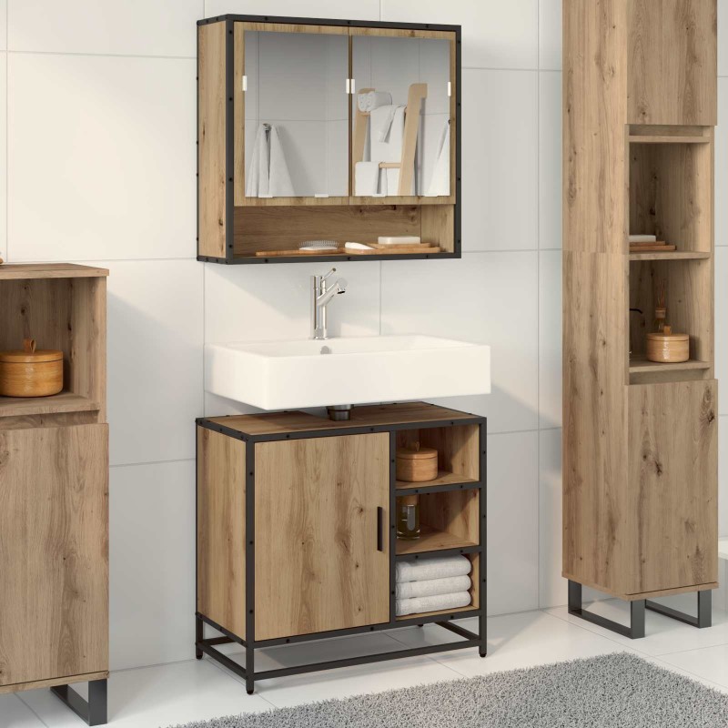 vidaXL Σετ Επίπλων Μπάνιου 2 τεμ. Artisan Oak Επεξεργασμένο Ξύλο