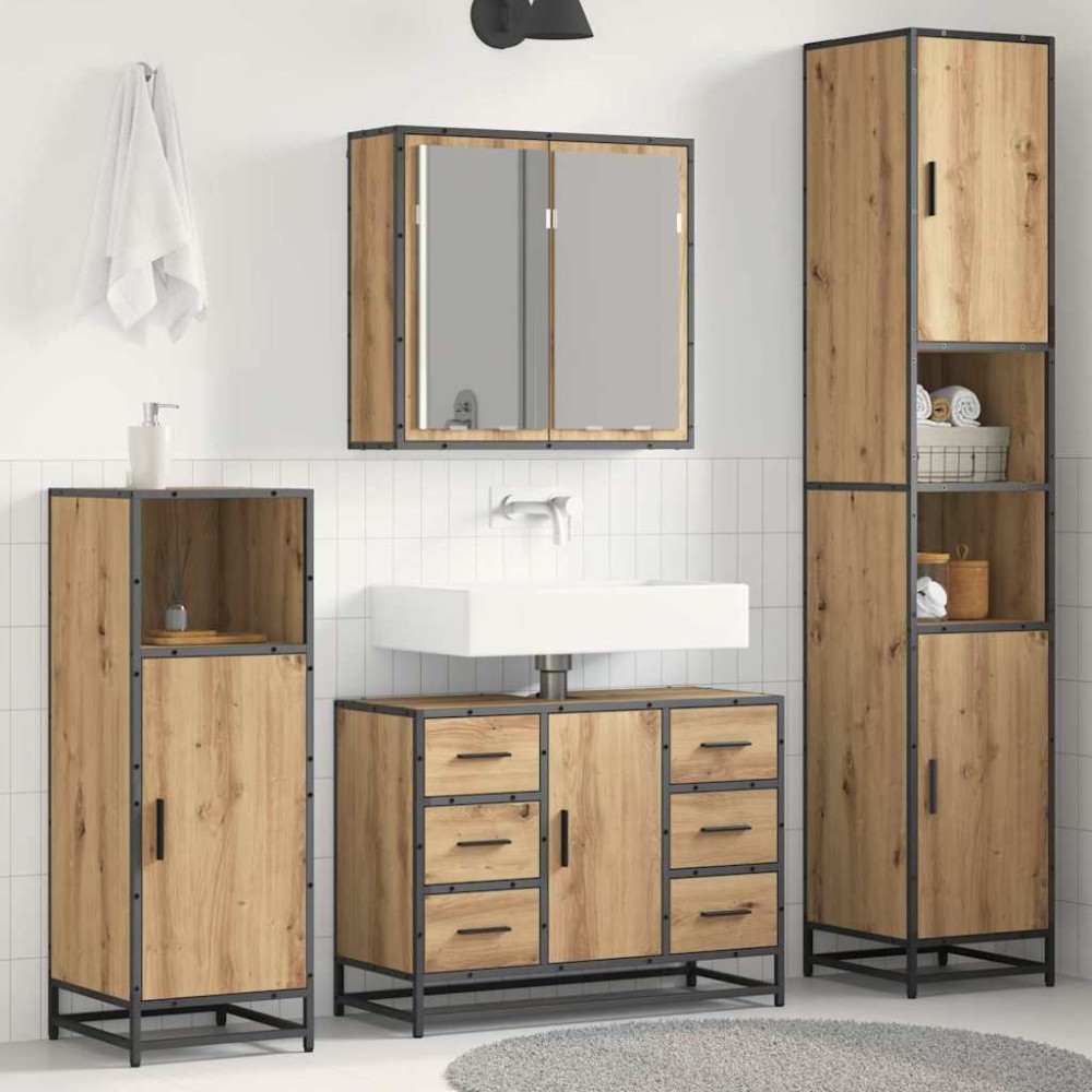 vidaXL Σετ Επίπλων Μπάνιου 3 τμχ. Artisan Oak 80 x 33 x 60 εκ