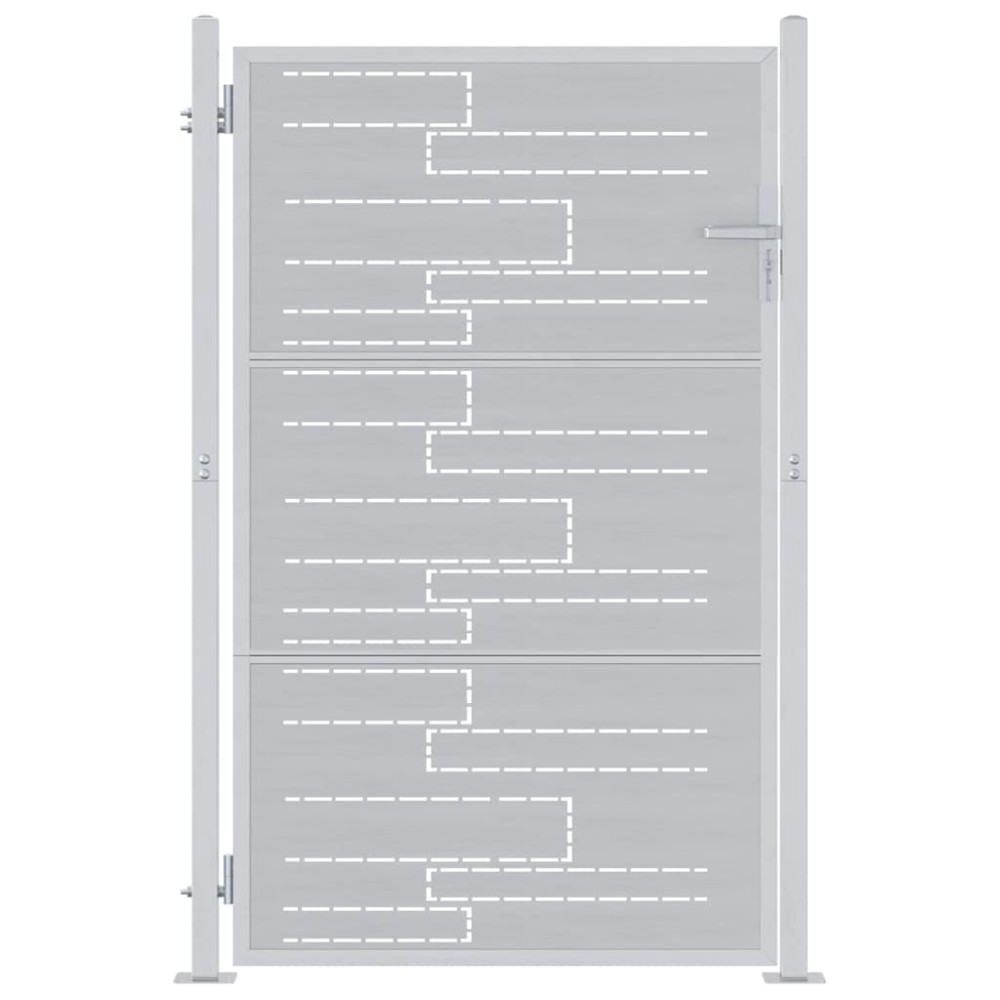 vidaXL Πύλη Κήπου 85 x 120 εκ. Ανοξείδωτο Ατσάλι Ασημί Κλειδώσιμο