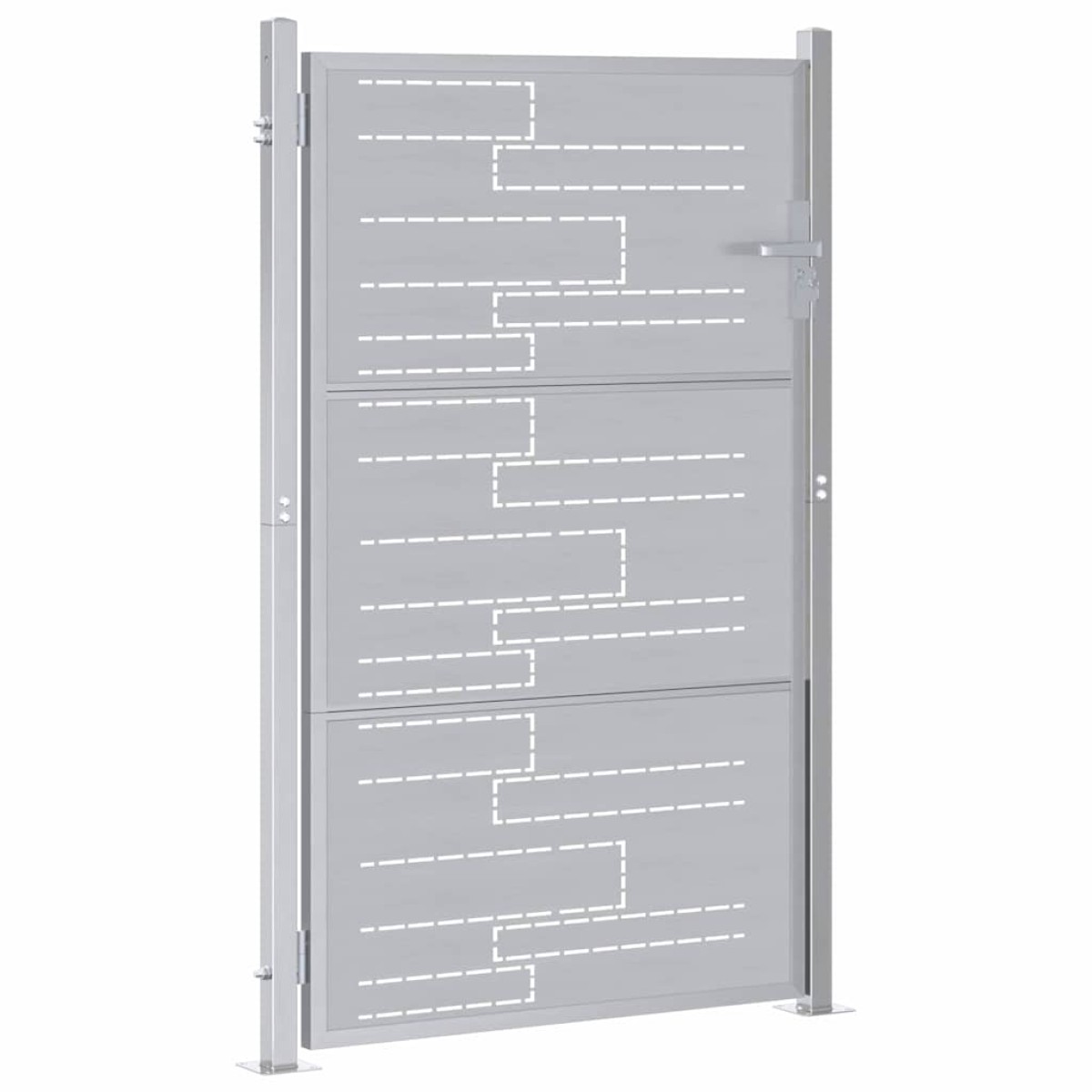 vidaXL Πύλη Κήπου 85 x 120 εκ. Ανοξείδωτο Ατσάλι Ασημί Κλειδώσιμο