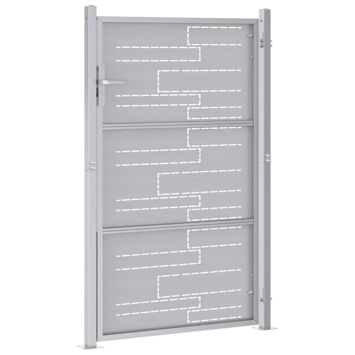 vidaXL Πύλη Κήπου 85 x 120 εκ. Ανοξείδωτο Ατσάλι Ασημί Κλειδώσιμο