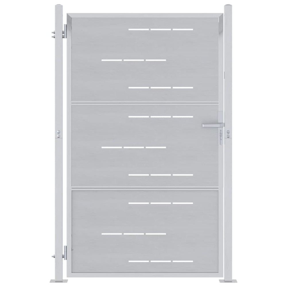 vidaXL Πύλη Κήπου 85 x 120 εκ. Ανοξείδωτο Ατσάλι Ασημί Κλειδώσιμο