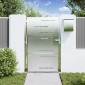 vidaXL Πύλη Κήπου 85 x 120 εκ. Ανοξείδωτο Ατσάλι Ασημί Κλειδώσιμο