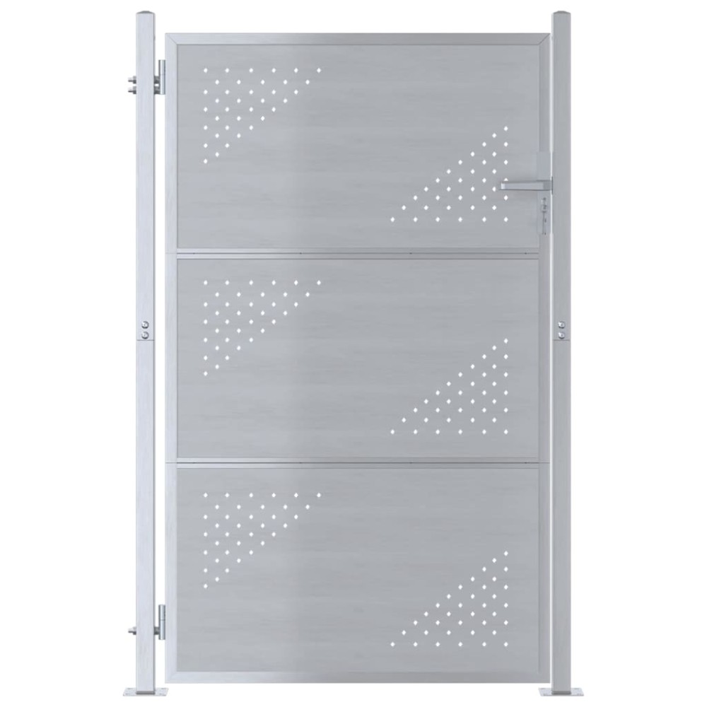 vidaXL Πύλη Κήπου 85 x 120 εκ. Ανοξείδωτο Ατσάλι Ασημί Κλειδώσιμο