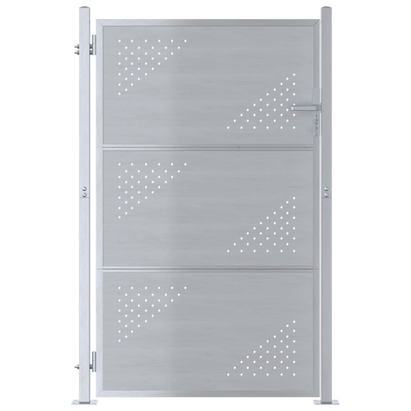 vidaXL Πύλη Κήπου 85 x 120 εκ. Ανοξείδωτο Ατσάλι Ασημί Κλειδώσιμο