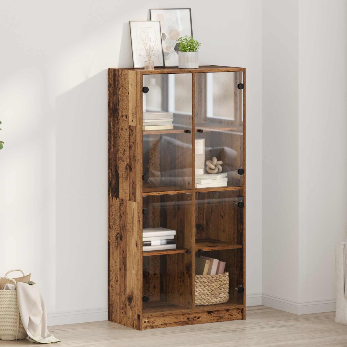 vidaXL Highboard Παλιό Ξύλο 68 x 37 x 142 εκ Επεξεργασμένο Ξύλο