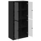 vidaXL Highboard Μαύρη Οξυά 68 x 37 x 142 εκ Επεξεργασμένο Ξύλο