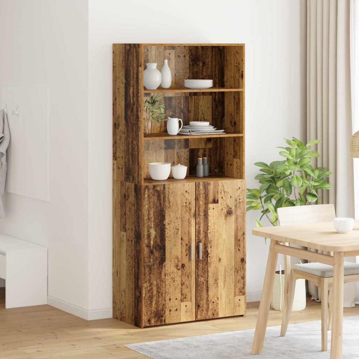 vidaXL Highboard Παλιό Ξύλο 80 x 42,5 x 185 εκ Επεξεργασμένο Ξύλο