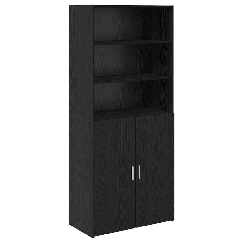 vidaXL Highboard Μαύρη Οξυά 80 x 42,5 x 185 εκ Επεξεργασμένο Ξύλο