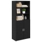 vidaXL Highboard Μαύρη Οξυά 80 x 42,5 x 185 εκ Επεξεργασμένο Ξύλο