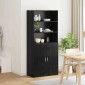 vidaXL Highboard Μαύρη Οξυά 80 x 42,5 x 185 εκ Επεξεργασμένο Ξύλο