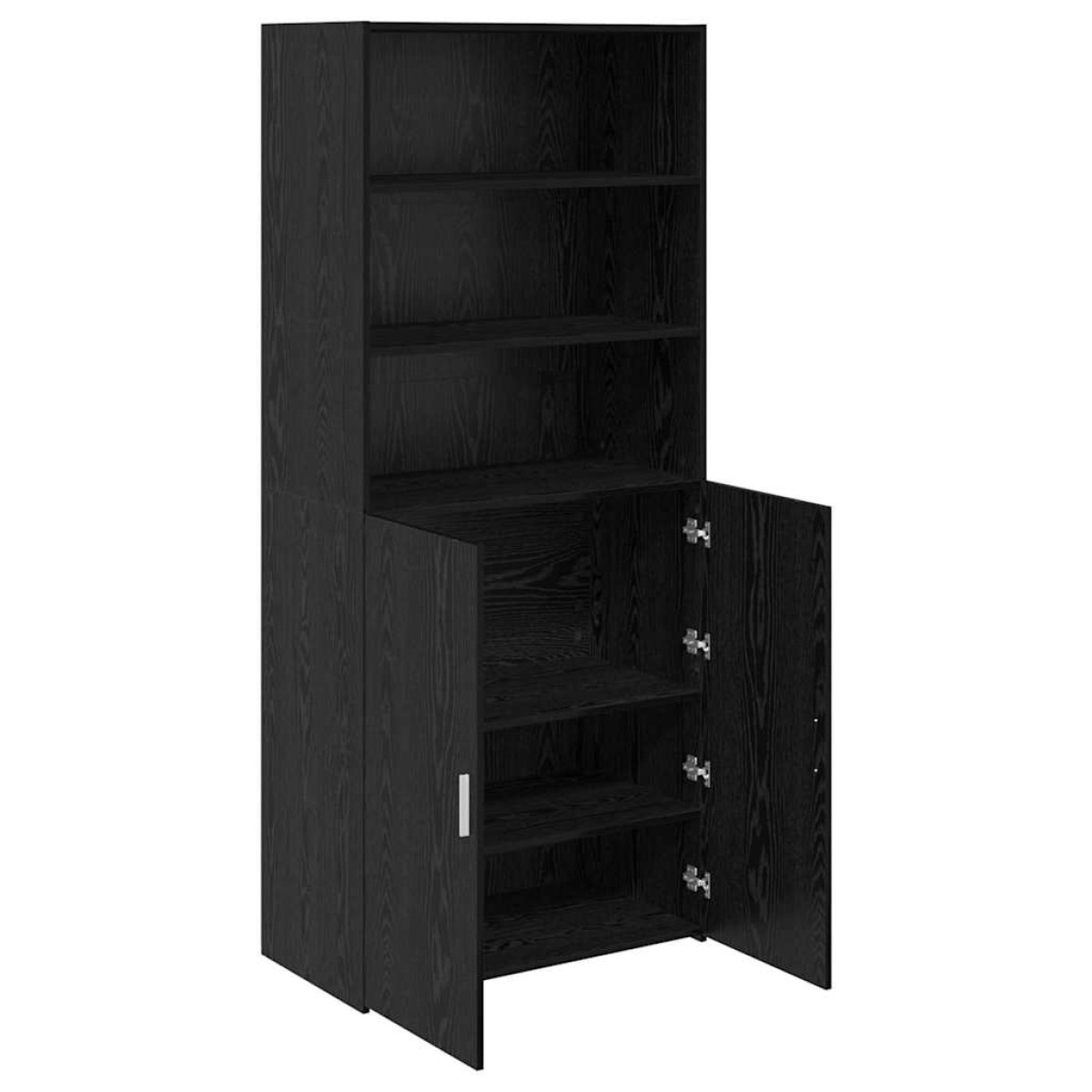 vidaXL Highboard Μαύρη Οξυά 80 x 42,5 x 185 εκ Επεξεργασμένο Ξύλο