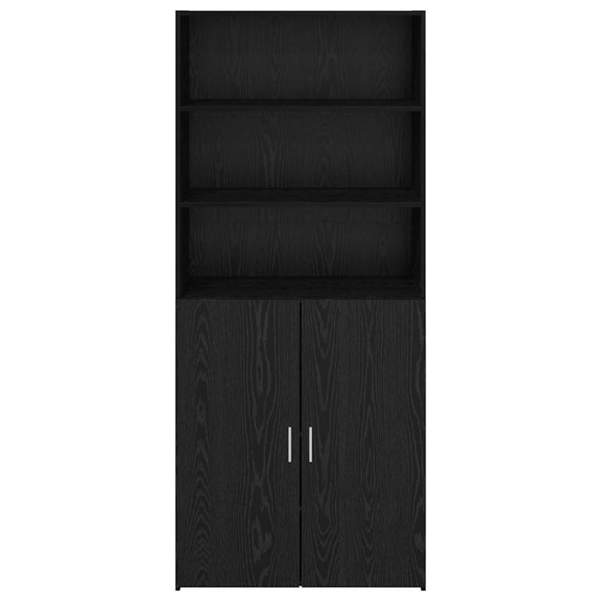 vidaXL Highboard Μαύρη Οξυά 80 x 42,5 x 185 εκ Επεξεργασμένο Ξύλο