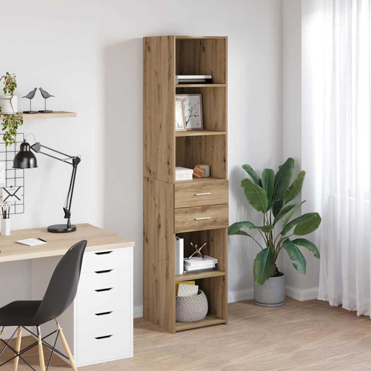 vidaXL Highboard Artisan Oak 40 x 42,5 x 185 εκ. Επεξεργασμένο Ξύλο