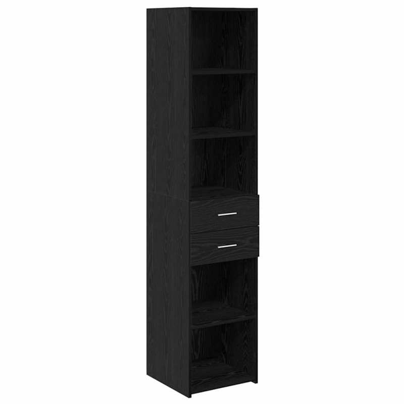 vidaXL Highboard Μαύρη Οξυά 40 x 42,5 x 185 εκ. Επεξεργασμένο Ξύλο