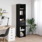 vidaXL Highboard Μαύρη Οξυά 40 x 42,5 x 185 εκ. Επεξεργασμένο Ξύλο