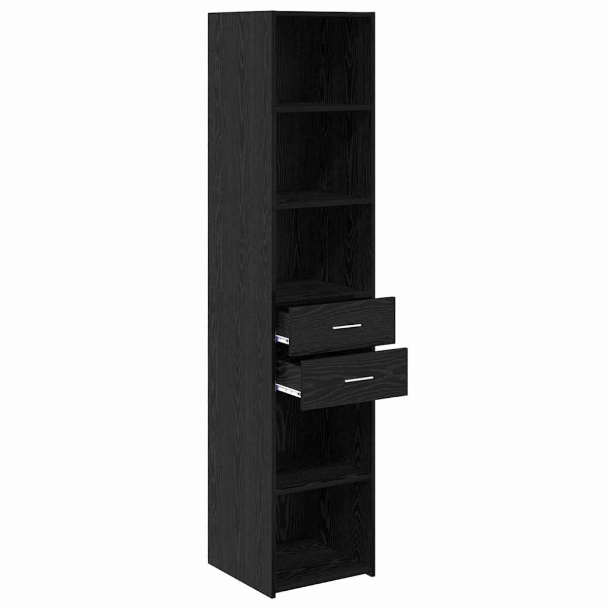 vidaXL Highboard Μαύρη Οξυά 40 x 42,5 x 185 εκ. Επεξεργασμένο Ξύλο