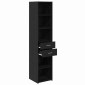 vidaXL Highboard Μαύρη Οξυά 40 x 42,5 x 185 εκ. Επεξεργασμένο Ξύλο