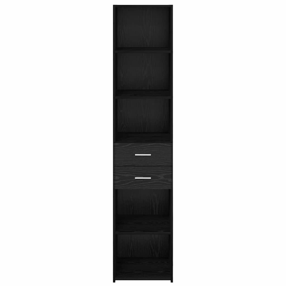 vidaXL Highboard Μαύρη Οξυά 40 x 42,5 x 185 εκ. Επεξεργασμένο Ξύλο
