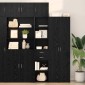 vidaXL Highboard Μαύρη Οξυά 40 x 42,5 x 185 εκ. Επεξεργασμένο Ξύλο