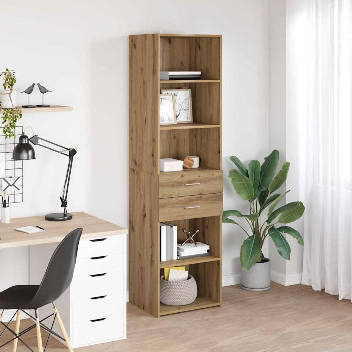 vidaXL Highboard Artisan Oak 45 x 42,5 x 185 εκ. Επεξεργασμένο Ξύλο