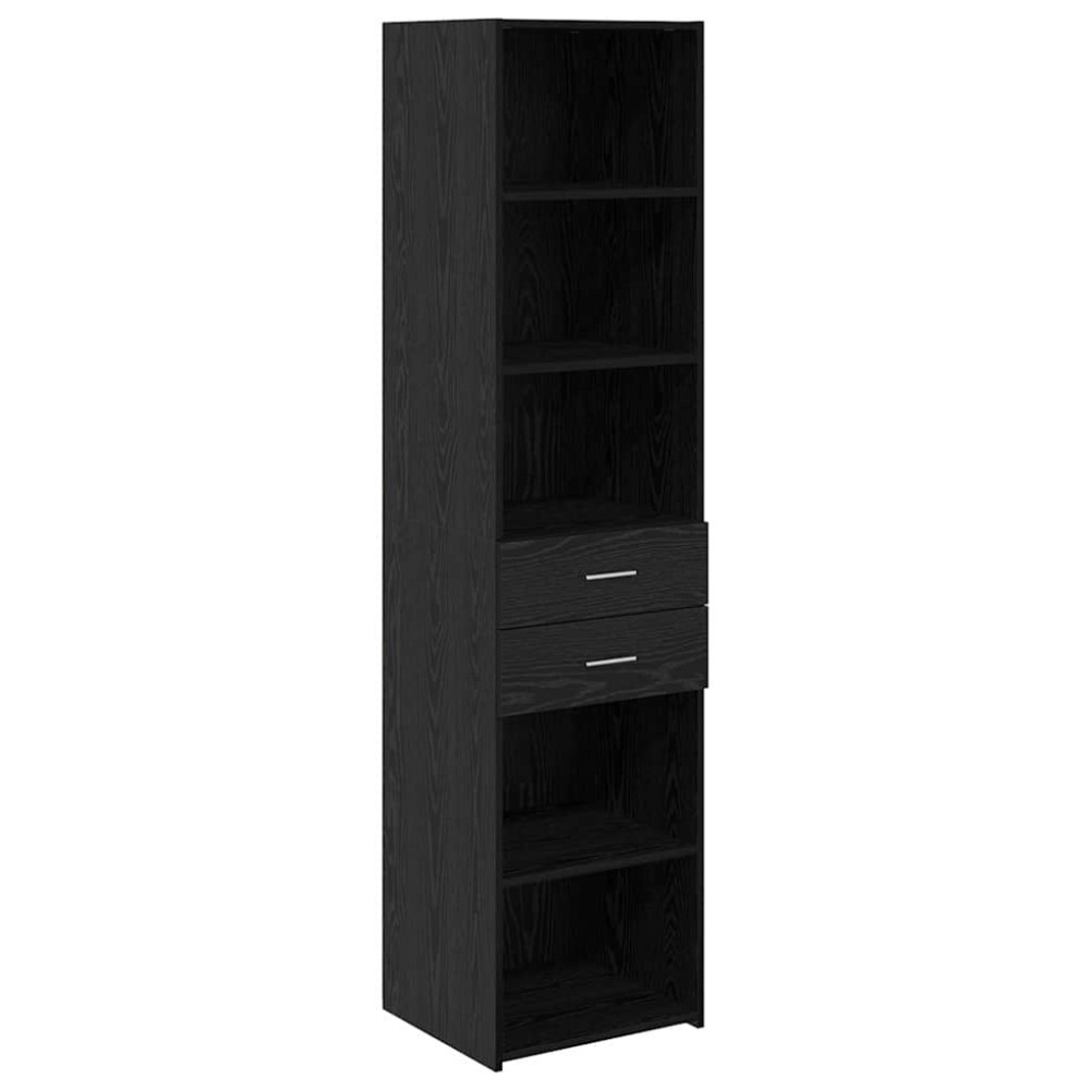 vidaXL Highboard Μαύρη Οξυά 45 x 42,5 x 185 εκ. Επεξεργασμένο Ξύλο