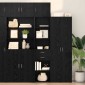 vidaXL Highboard Μαύρη Οξυά 45 x 42,5 x 185 εκ. Επεξεργασμένο Ξύλο
