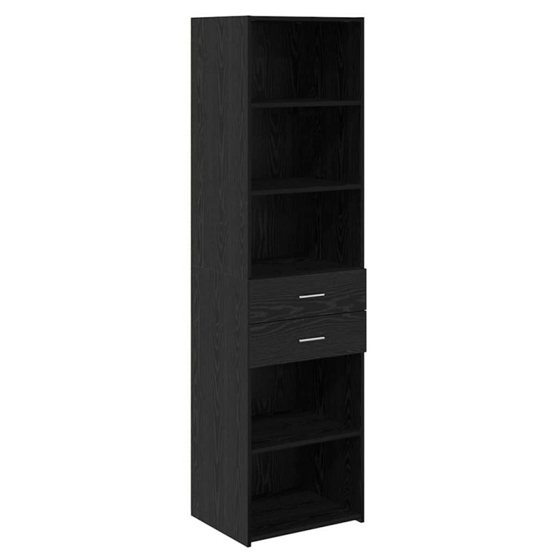 vidaXL Highboard Μαύρη Οξυά 50 x 42,5 x 185 εκ. Επεξεργασμένο Ξύλο