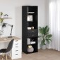 vidaXL Highboard Μαύρη Οξυά 50 x 42,5 x 185 εκ. Επεξεργασμένο Ξύλο