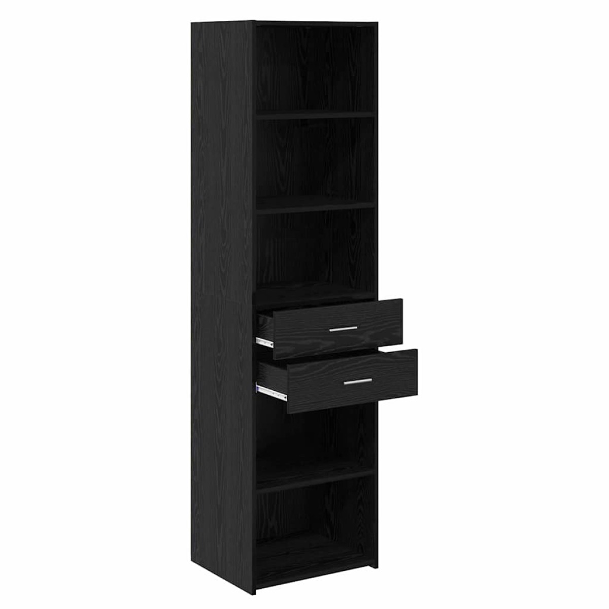 vidaXL Highboard Μαύρη Οξυά 50 x 42,5 x 185 εκ. Επεξεργασμένο Ξύλο