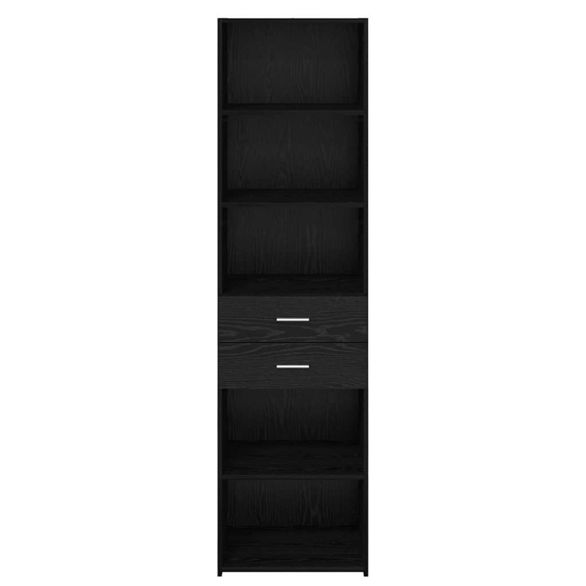 vidaXL Highboard Μαύρη Οξυά 50 x 42,5 x 185 εκ. Επεξεργασμένο Ξύλο