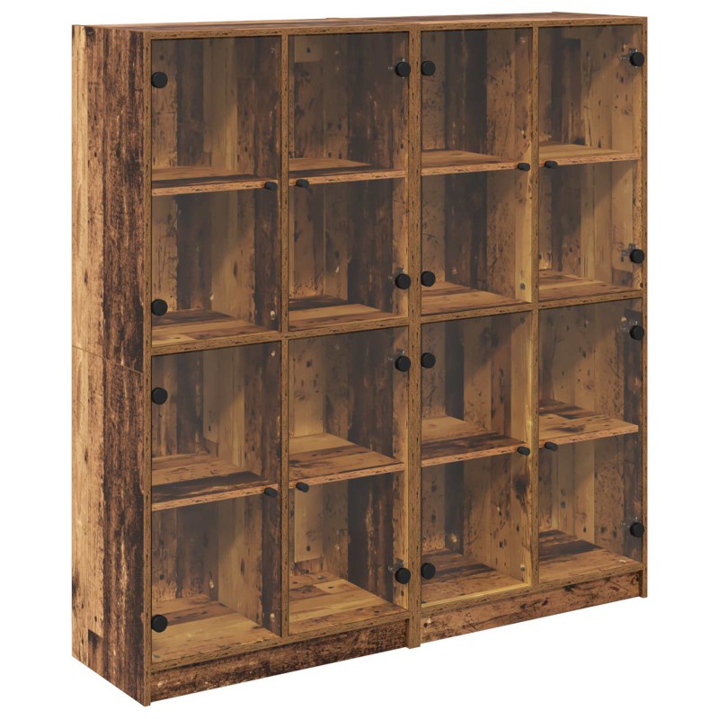 vidaXL Highboard 2 τμχ. Παλιό Ξύλο 68 x 37 x 142 εκ Επεξεργασμένο Ξύλο