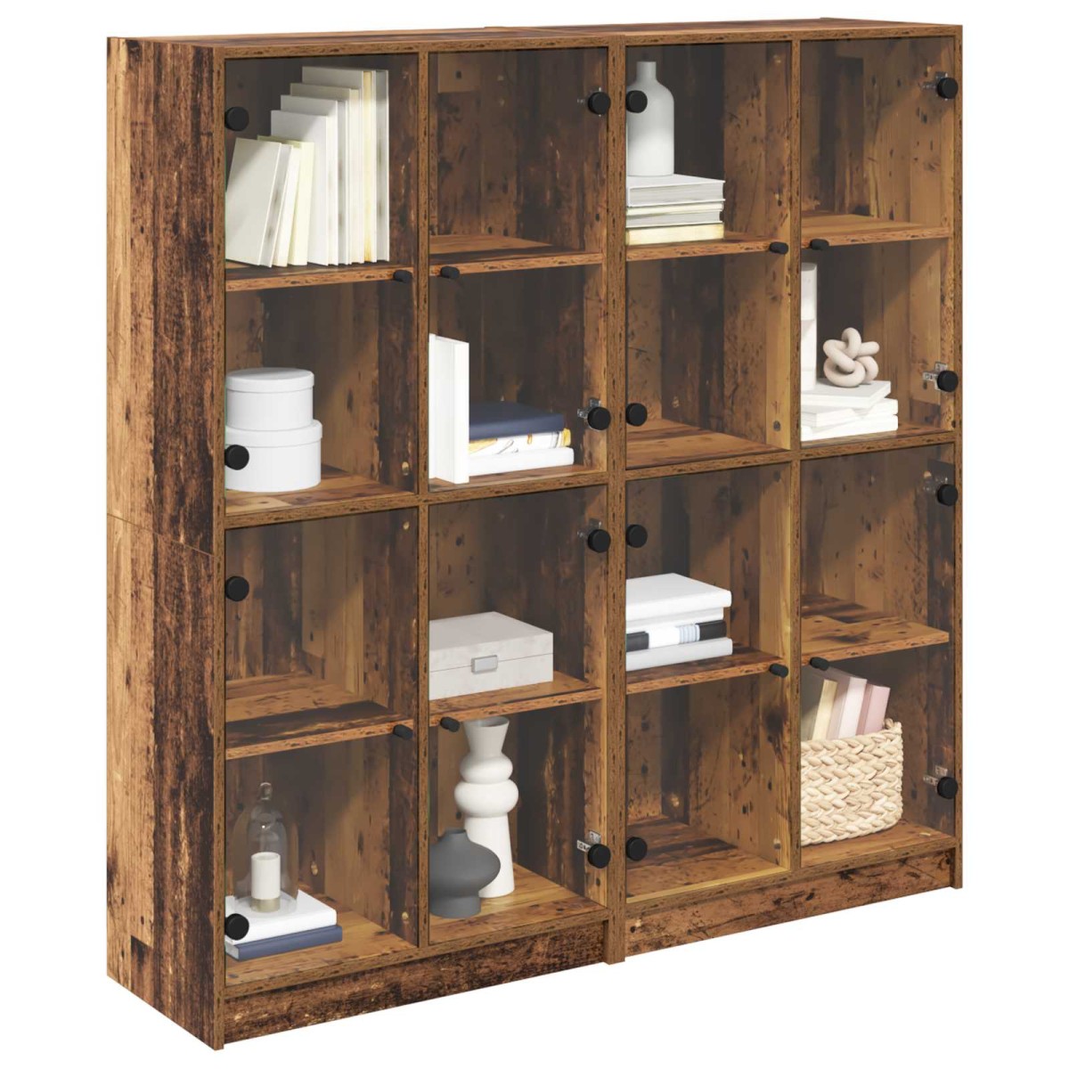 vidaXL Highboard 2 τμχ. Παλιό Ξύλο 68 x 37 x 142 εκ Επεξεργασμένο Ξύλο