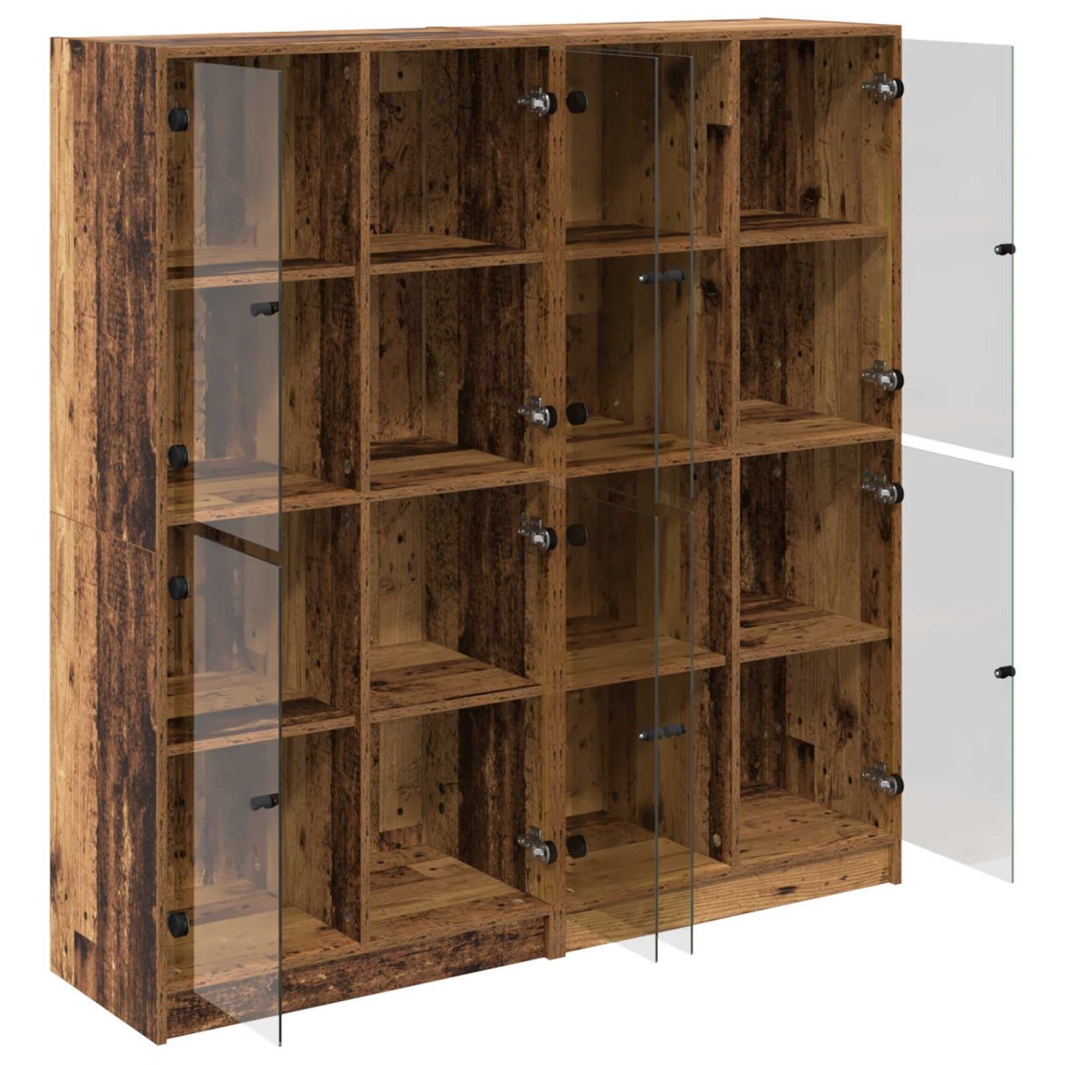 vidaXL Highboard 2 τμχ. Παλιό Ξύλο 68 x 37 x 142 εκ Επεξεργασμένο Ξύλο
