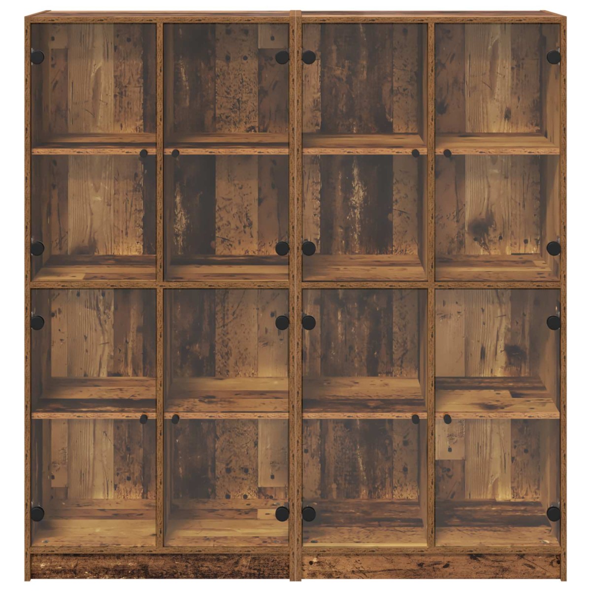 vidaXL Highboard 2 τμχ. Παλιό Ξύλο 68 x 37 x 142 εκ Επεξεργασμένο Ξύλο