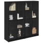 vidaXL Highboard 2 τμχ. Μαύρη Οξυά 68 x 37 x 142 εκ Επεξεργασμένο Ξύλο