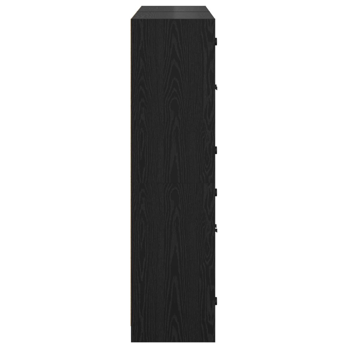 vidaXL Highboard 2 τμχ. Μαύρη Οξυά 68 x 37 x 142 εκ Επεξεργασμένο Ξύλο
