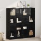 vidaXL Highboard 2 τμχ. Μαύρη Οξυά 68 x 37 x 142 εκ Επεξεργασμένο Ξύλο