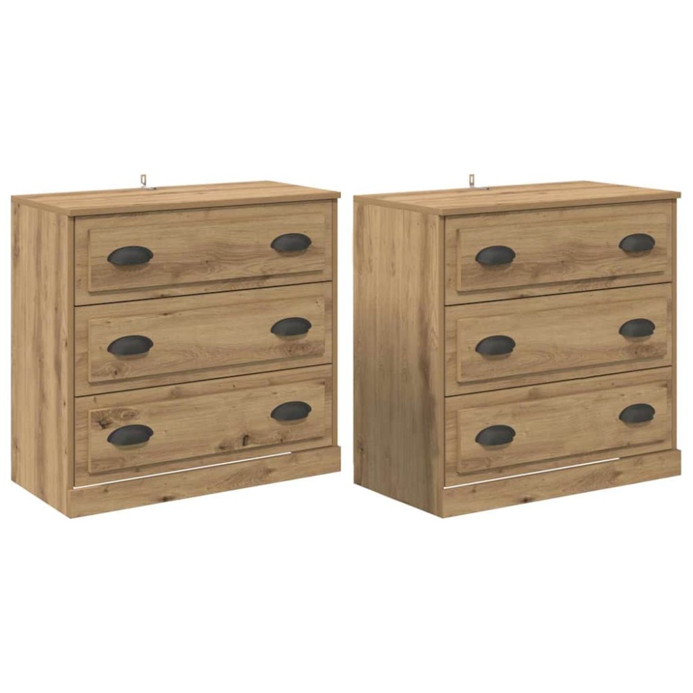vidaXL Παραδοσιακά Πλευρικά Έπιπλα 2 τμχ. Artisan Oak