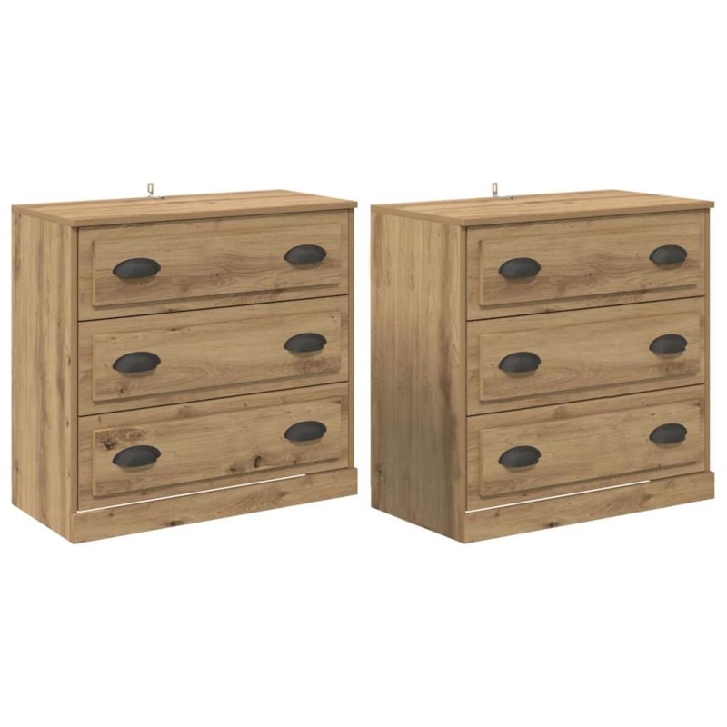 vidaXL Παραδοσιακά Πλευρικά Έπιπλα 2 τμχ. Artisan Oak