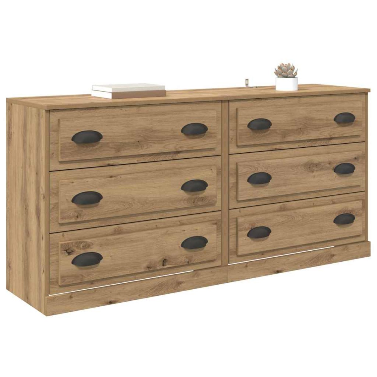 vidaXL Παραδοσιακά Πλευρικά Έπιπλα 2 τμχ. Artisan Oak
