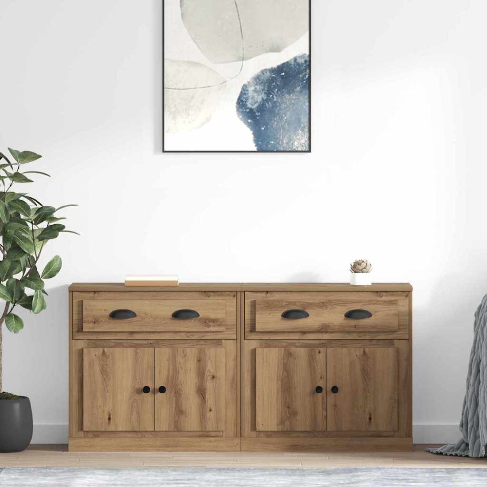 vidaXL Παραδοσιακά Πλευρικά Έπιπλα 2 τμχ. Artisan Oak