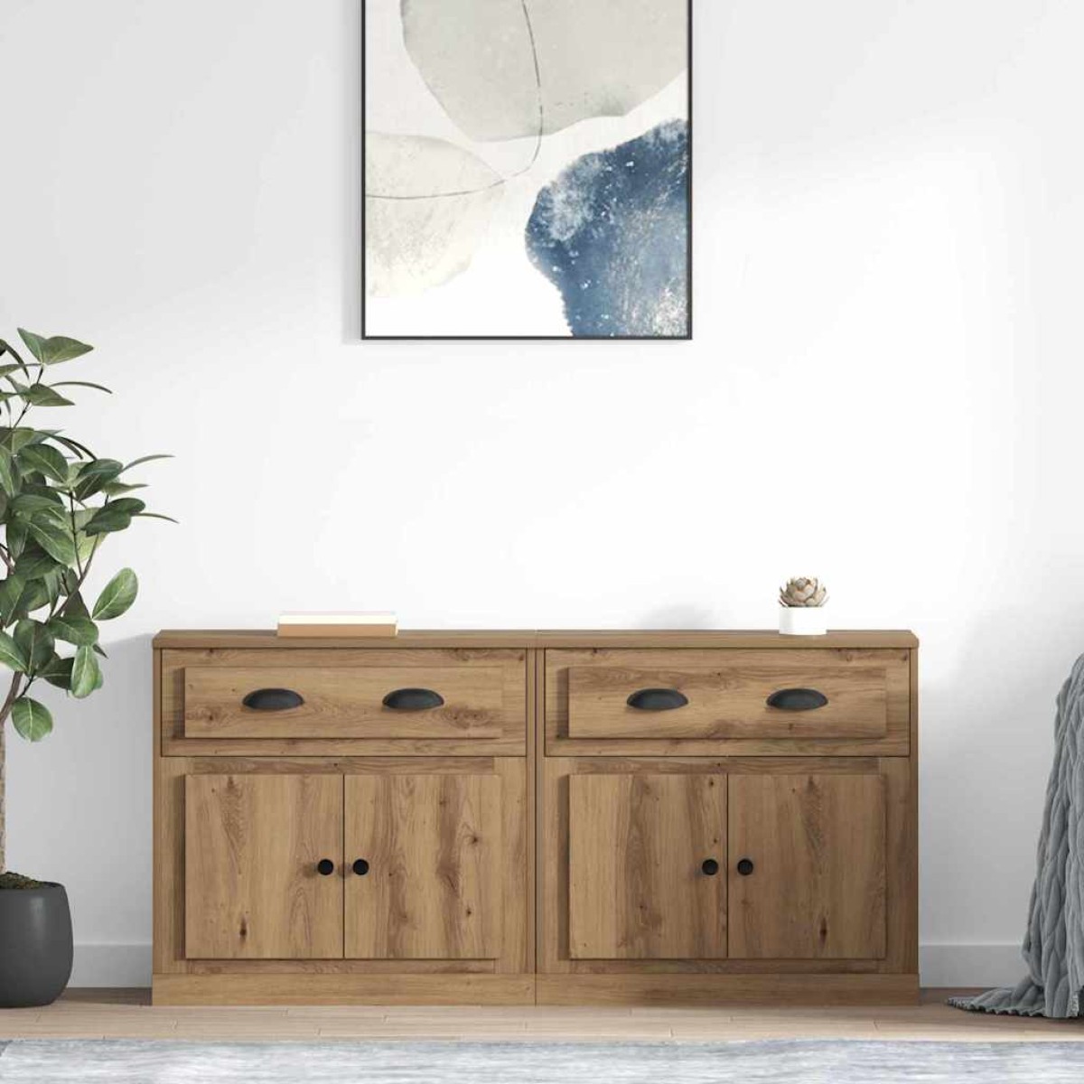 vidaXL Παραδοσιακά Πλευρικά Έπιπλα 2 τμχ. Artisan Oak