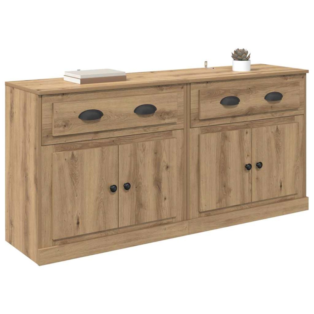 vidaXL Παραδοσιακά Πλευρικά Έπιπλα 2 τμχ. Artisan Oak