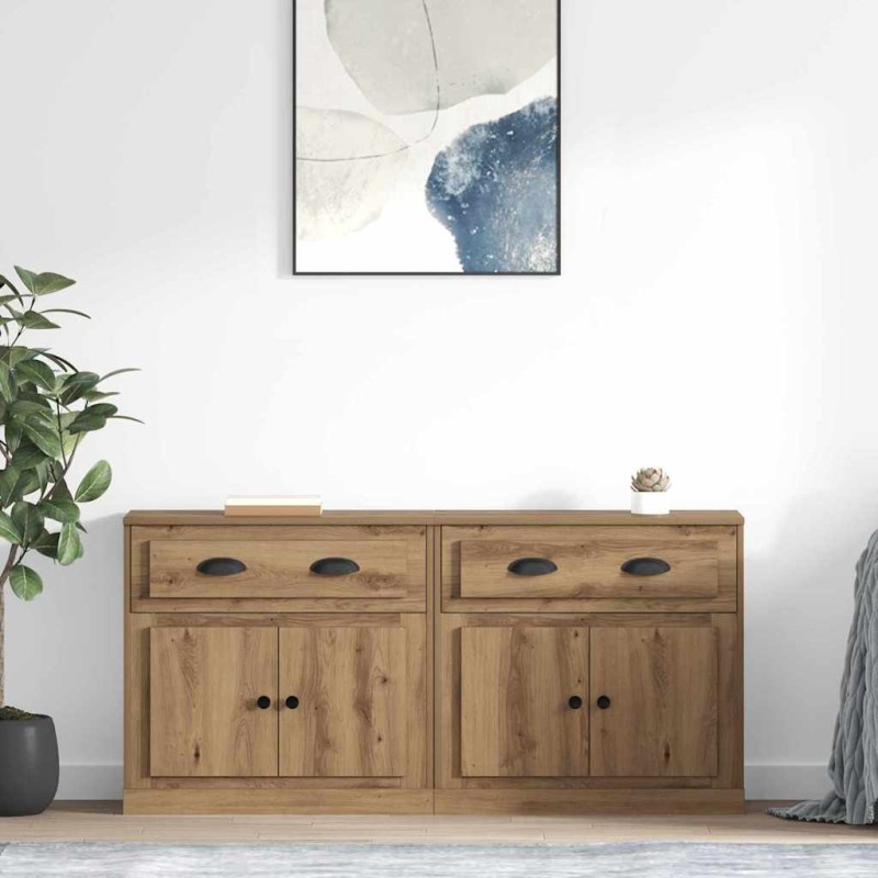 vidaXL Παραδοσιακά Πλευρικά Έπιπλα 2 τμχ. Artisan Oak