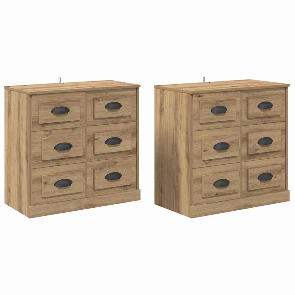 vidaXL Παραδοσιακά Πλευρικά Έπιπλα 2 τμχ. Artisan Oak