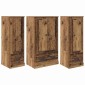 vidaXL Highboard 3 τμχ. Παλιό Ξύλο 132 x 35,5 x 103,5 εκ.
